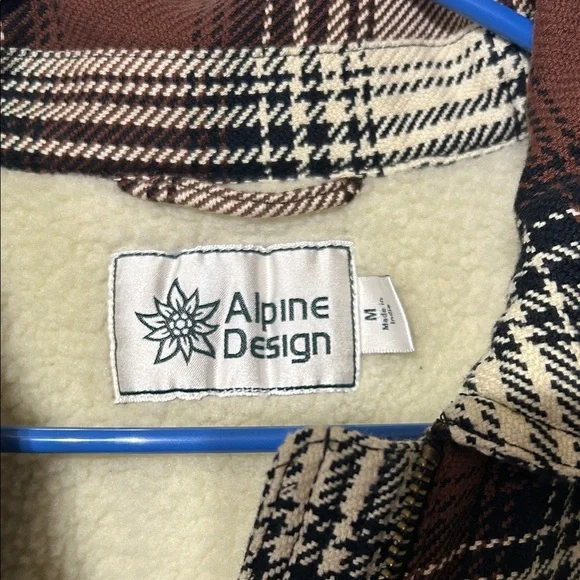 Alpine Design Plaid Jacket in Brown and Cream - Picture 5 of 6